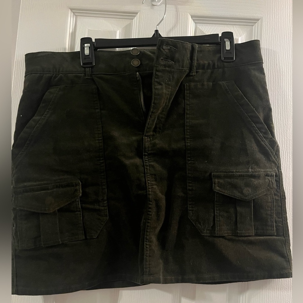 Wit & Wisdom Dark Green Corduroy Skirt